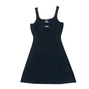 Christian Lacroix Black Sheath Bodycon Dress Sleeveless Crystal Bow Size Medium